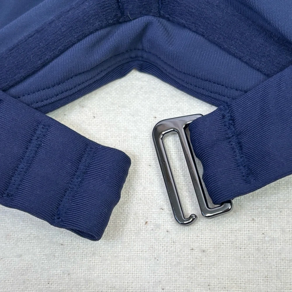 🏷️NWT Athleta Square Neck Bra Cup Bikini‎ Top Navy Blue Size 40D/DD New w/ Tags